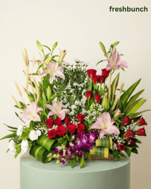 Blushing Lilies & Roses Arrangement