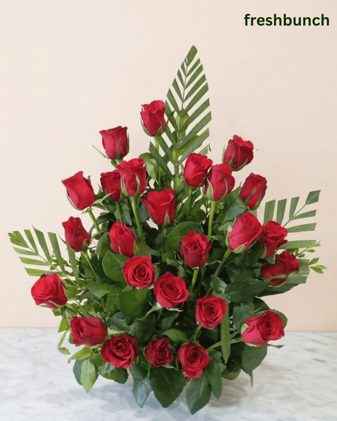 Elegant 25 Red Rose Lush Centerpiece