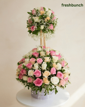 Imperial Multi-Colored Topiary Rose Arrangement