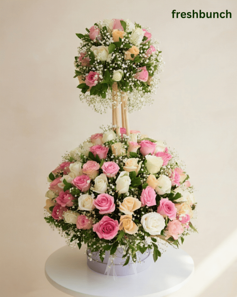 Imperial Multi-Colored Topiary Rose Arrangement