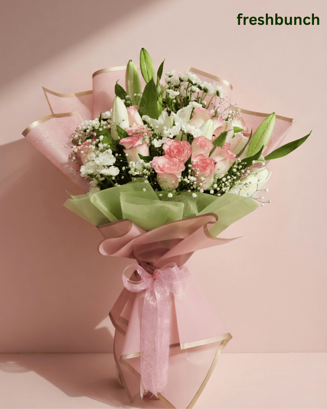Pink Lily & Rose Bouquet