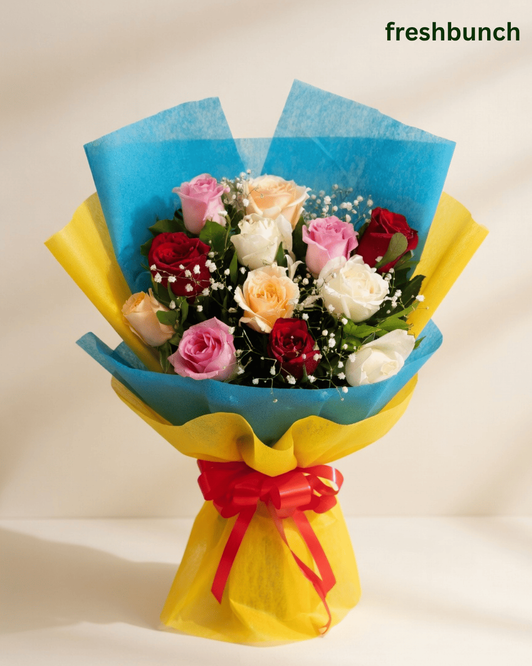 Vibrant Rainbow Rose Bouquet