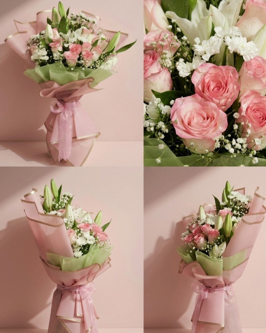 Pink Lily & Rose Bouquet