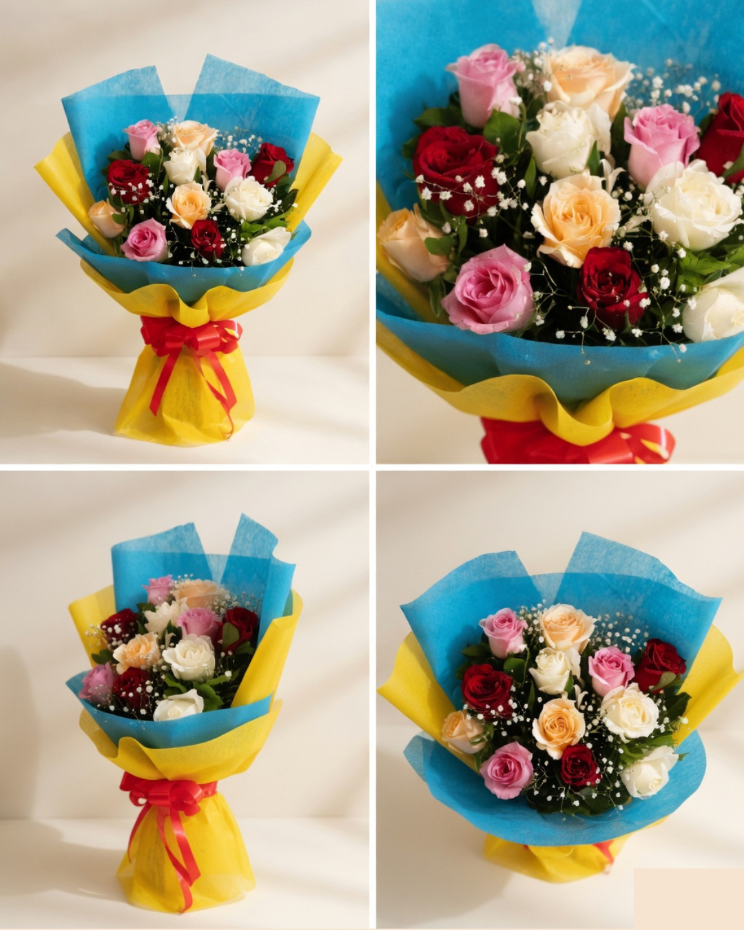 Vibrant Rainbow Rose Bouquet