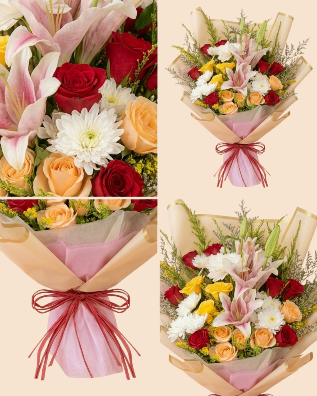 Multicolor Lily & Rose Bouquet