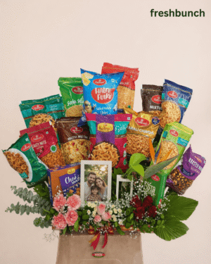 Snacks Celebration & Floral Greeting Hamper