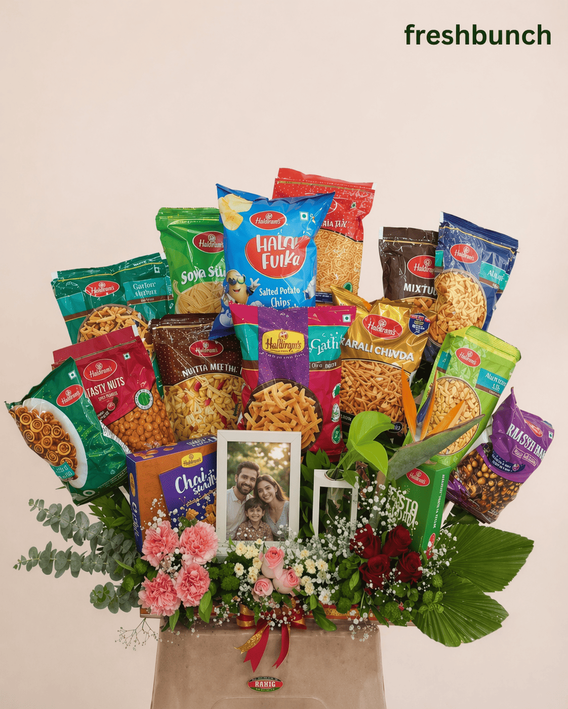 Snacks Celebration & Floral Greeting Hamper