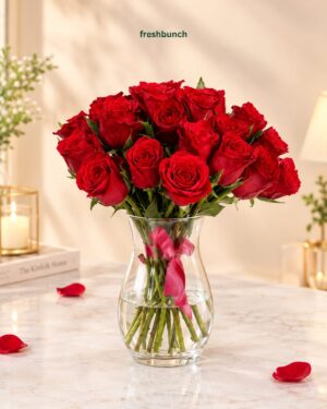 Classic Red Rose Vase Arrangement
