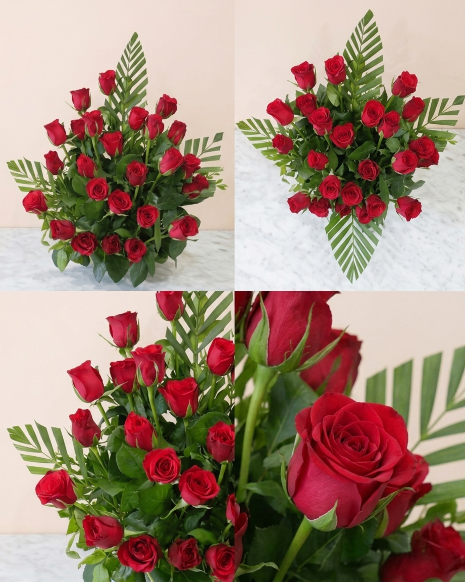 Elegant 25 Red Rose Lush Centerpiece