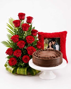 Personalized Birthday Cake and Flowers Combo