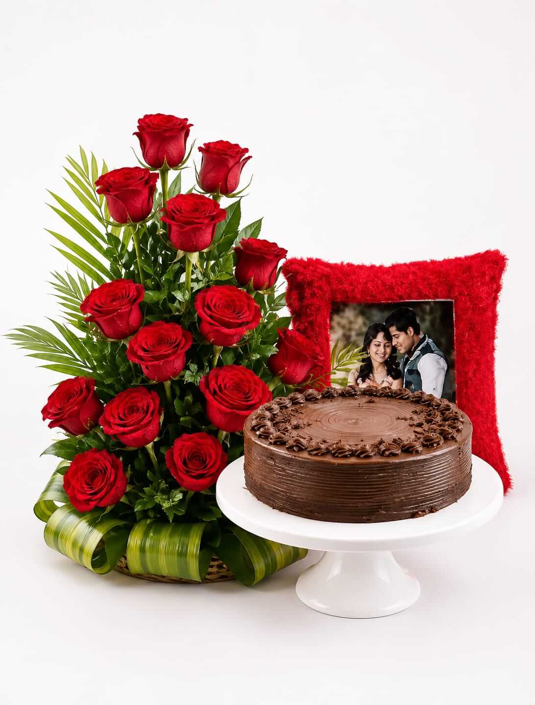Personalized Birthday Cake and Flowers Combo