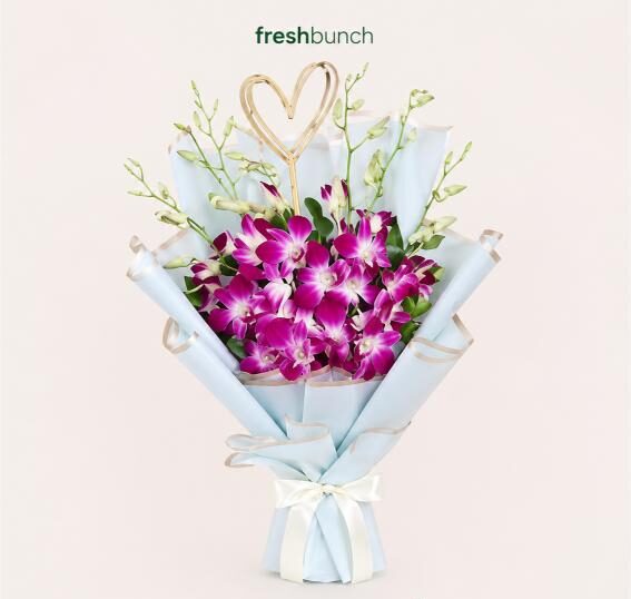Elegant Purple Orchids Bouquet
