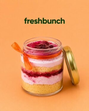 FreshBunch Premium Strawberry Berry Luxury Jar Cake (250gm)