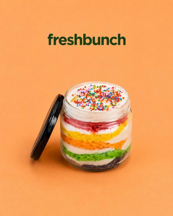 FreshBunch Premium Rainbow Luxury Jar Cake (250gm)