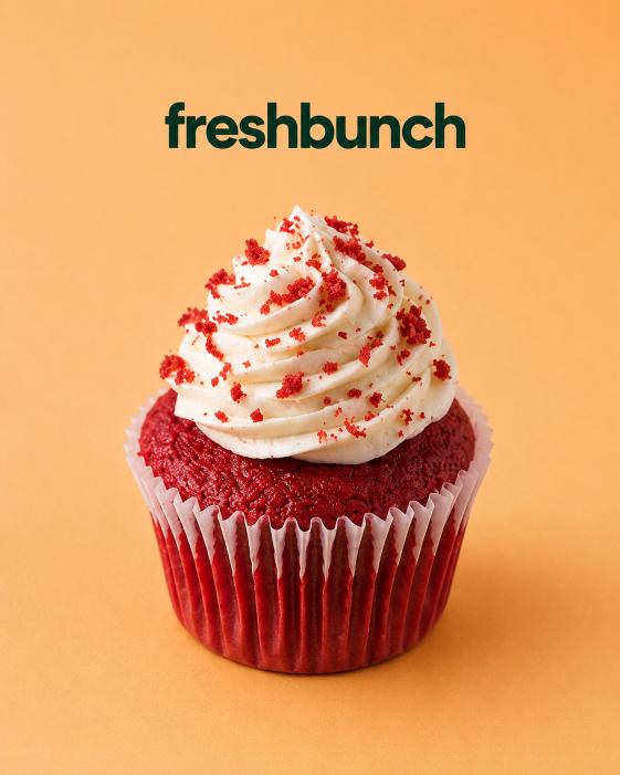FreshBunch Premium Red Velvet Luxury Cupcakes (6 Pcs)