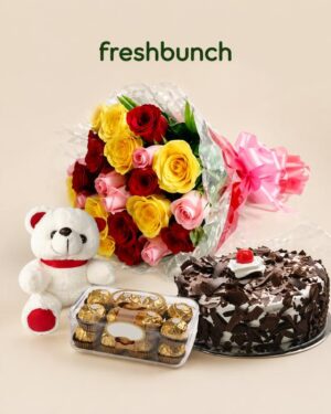 Ultimate Celebration Combo (Roses, Cake, Teddy & Chocolates)