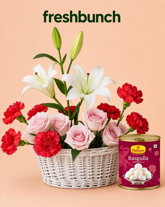 Lily and Carnations Flower Bouquet