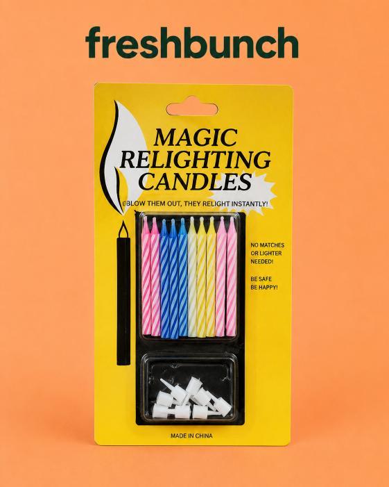 FreshBunch "Magic Relighting" Prank Birthday Candles (Pack of 10)