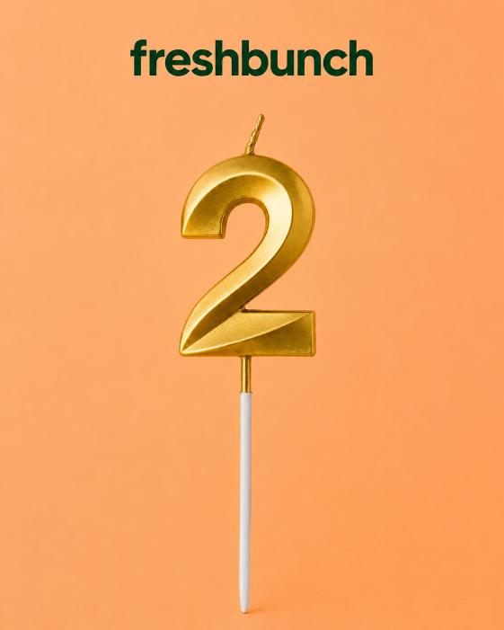 FreshBunch Premium Metallic Golden Number 2 Birthday Cake Candle