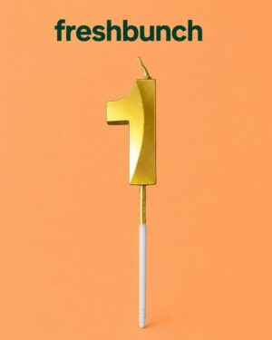 FreshBunch Premium Metallic Golden Number 1 Birthday Cake Candle