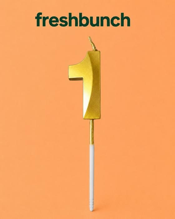 FreshBunch Premium Metallic Golden Number 1 Birthday Cake Candle