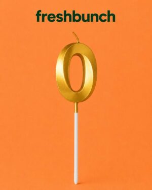 FreshBunch Premium Metallic Golden Number 0 Birthday Cake Candle