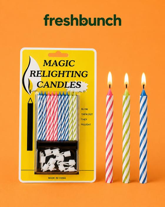 FreshBunch Fun Magic Relighting Birthday Cake Candles Pack