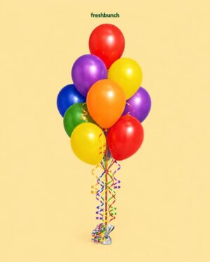 FreshBunch Premium Rainbow Multi-Color Metallic Celebration Balloons (Pack of 30)