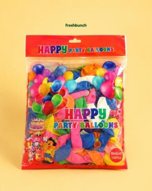 FreshBunch Premium Happy Party Balloons Assorted Medium Size Pack (Pack of 50)