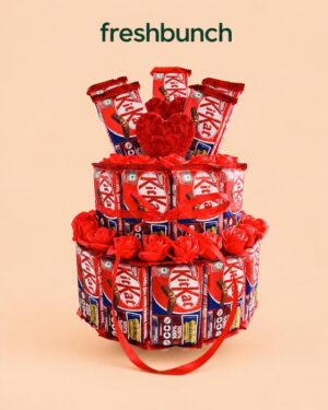 FreshBunch Spectacular Multi-Tier KitKat Chocolate Cake Bouquet Arrangement