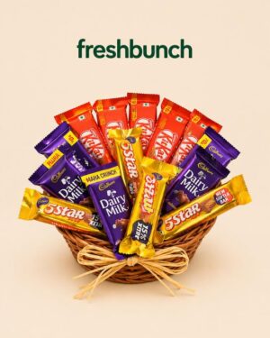 FreshBunch Classic Chocolate Assortment Gift Basket with Dairy Milk, KitKat & 5 Star