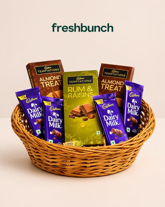 FreshBunch Premium Cadbury Temptations & Dairy Milk Chocolate Gift Basket