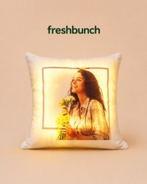 FreshBunch Personalized LED Glowing Cushion with Custom Photo Print