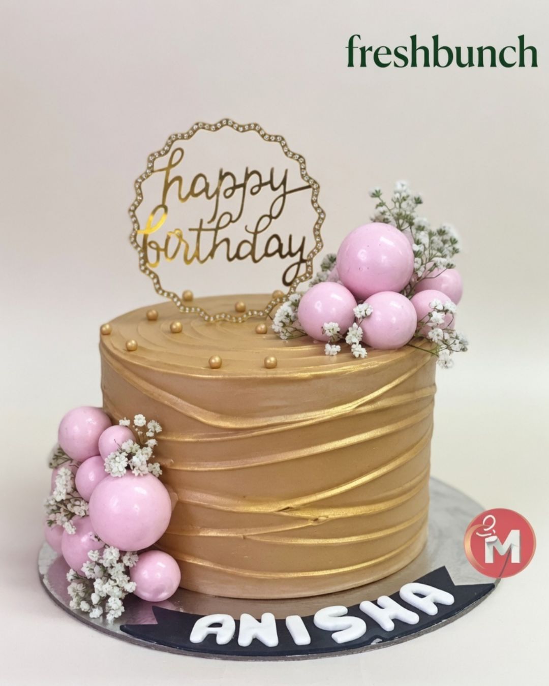 Gold Pearl Birthday Cake FreshBunch