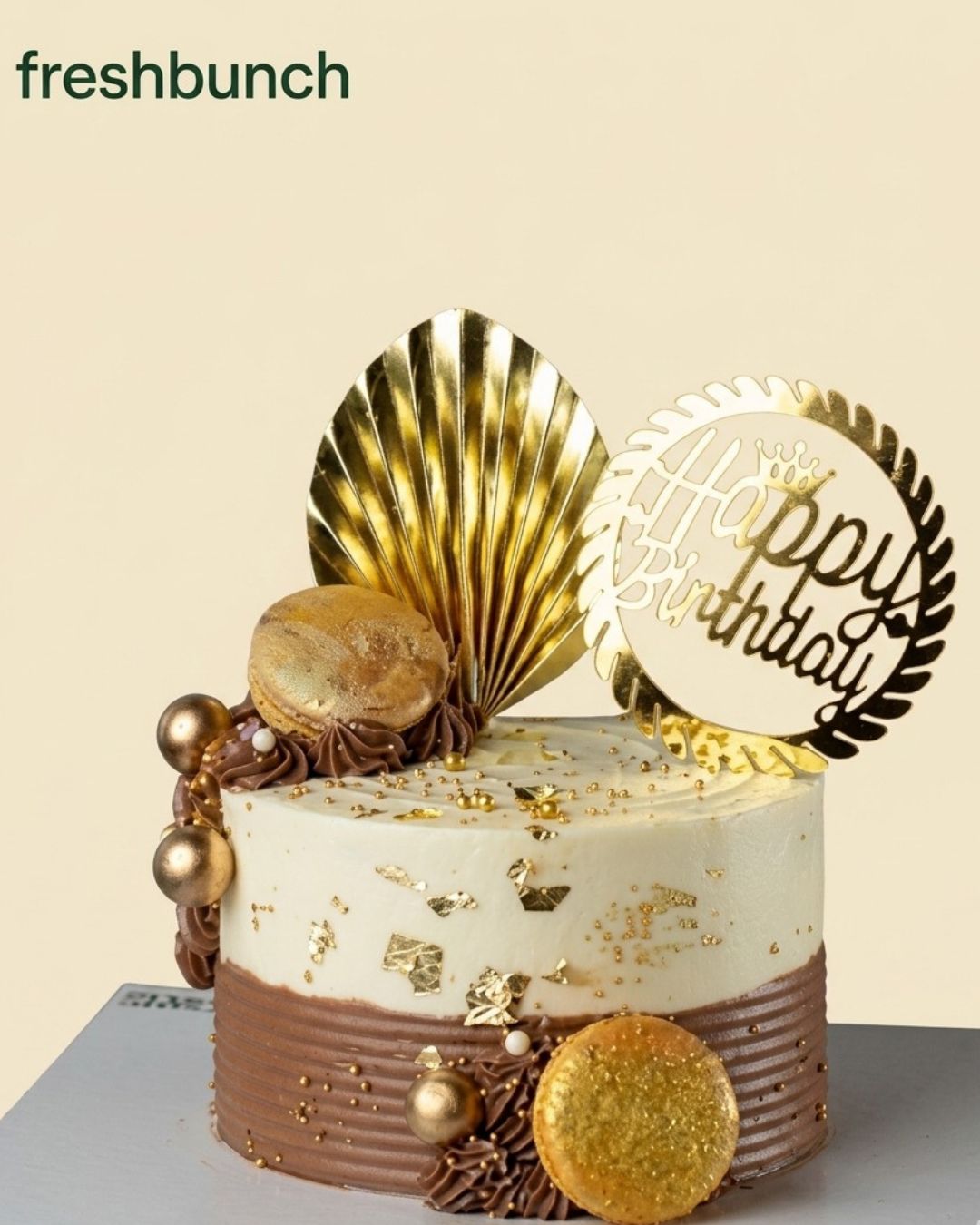 Gold Fan Birthday Cake FreshBunch