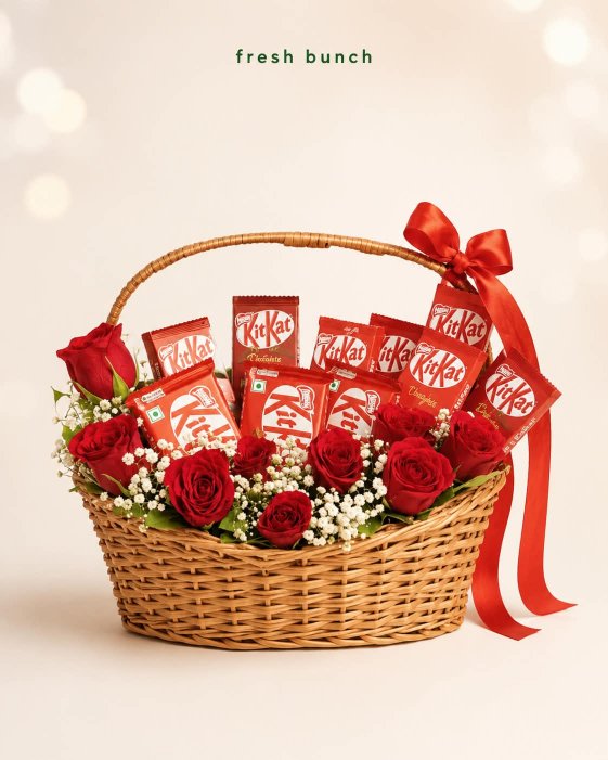 Red Rose KitKat Basket