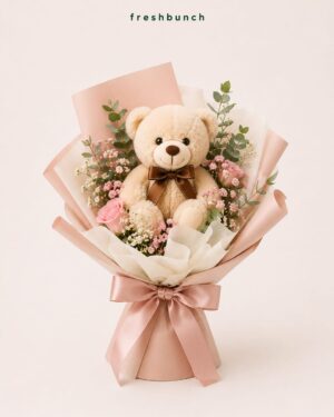 Pastel Pink Hug Floral Wrap