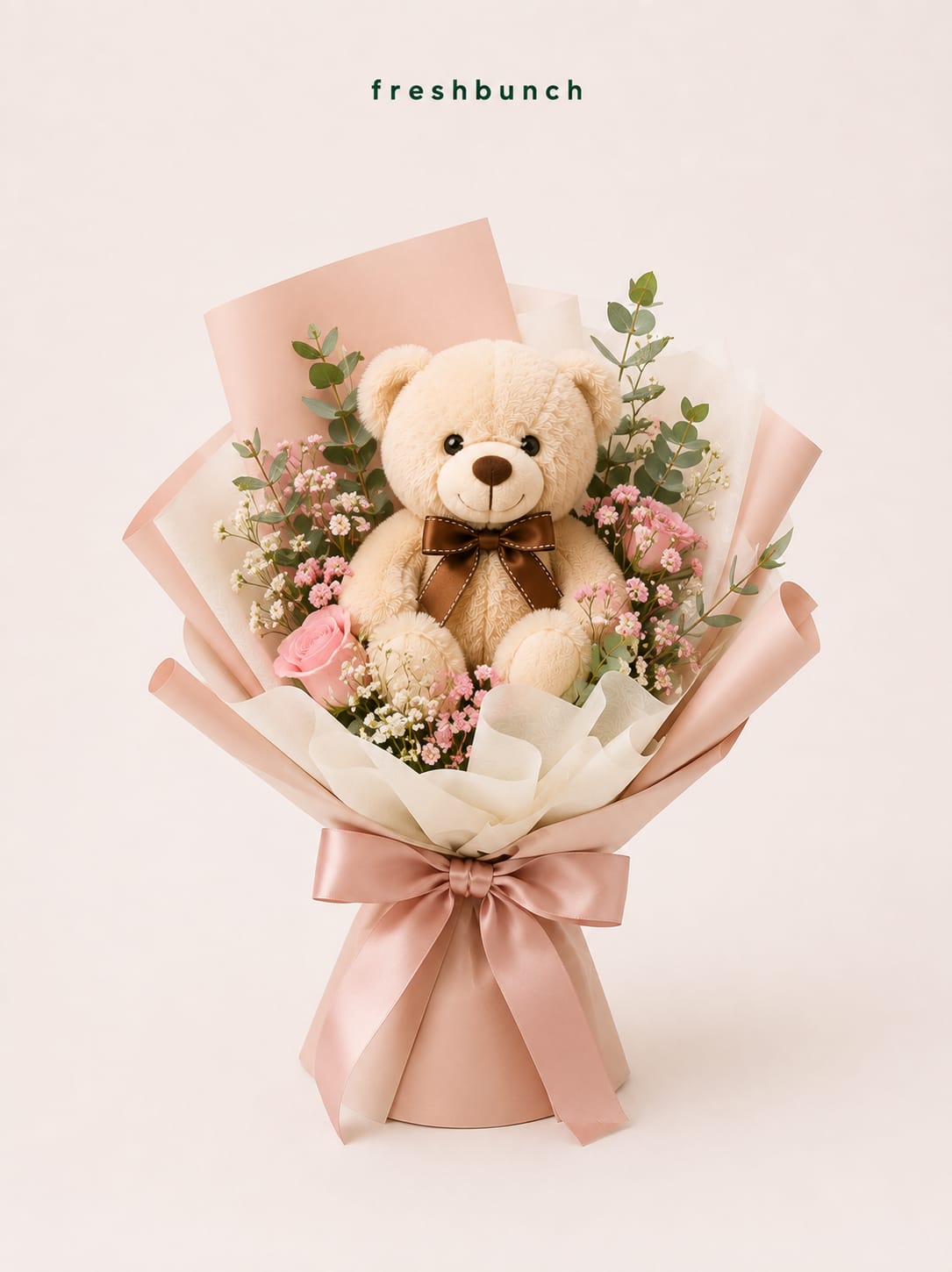 Pastel Pink Hug Floral Wrap