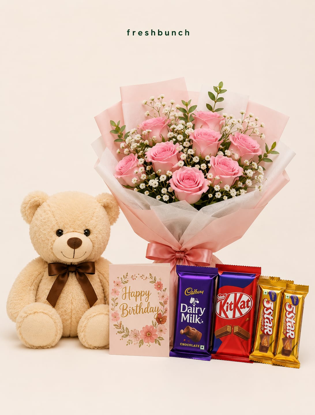 Chocolate Bliss & Pink Bouquet Hamper