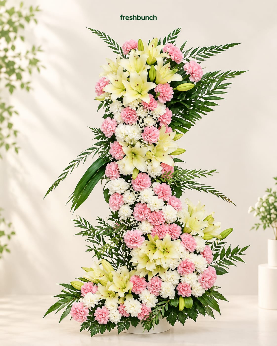 Majestic Carnation & Lily Floral Standing Arrangement