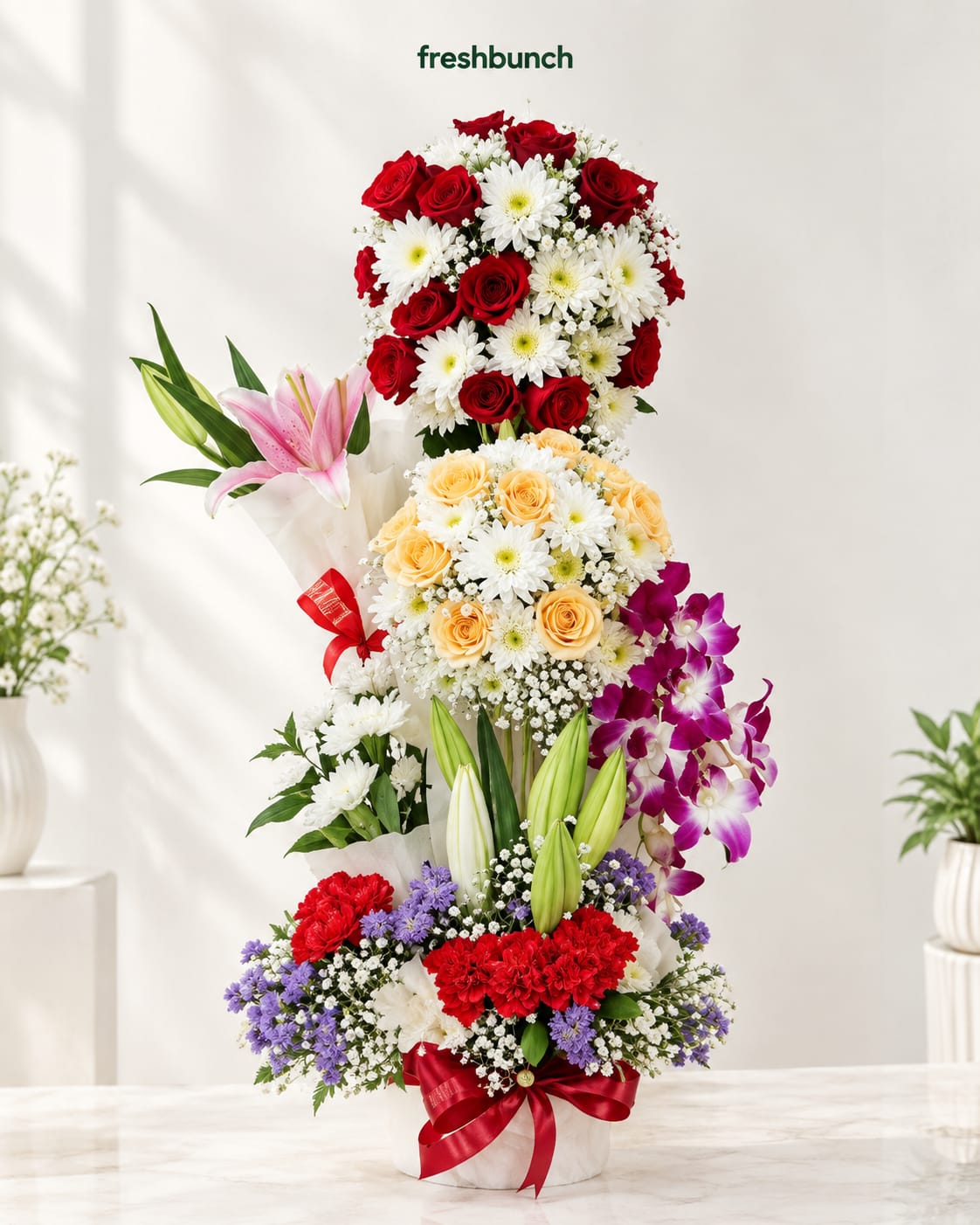 Exotic Mixed Floral Standing Bouquet