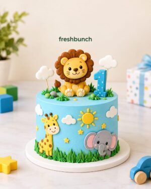 Wild Safari 1 KG Birthday Theme Cake