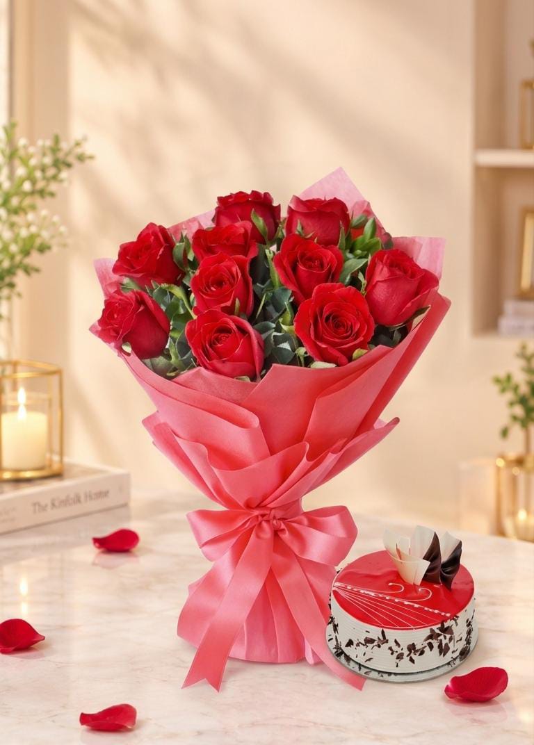 Red Rose & Strawberry Delight Combo
