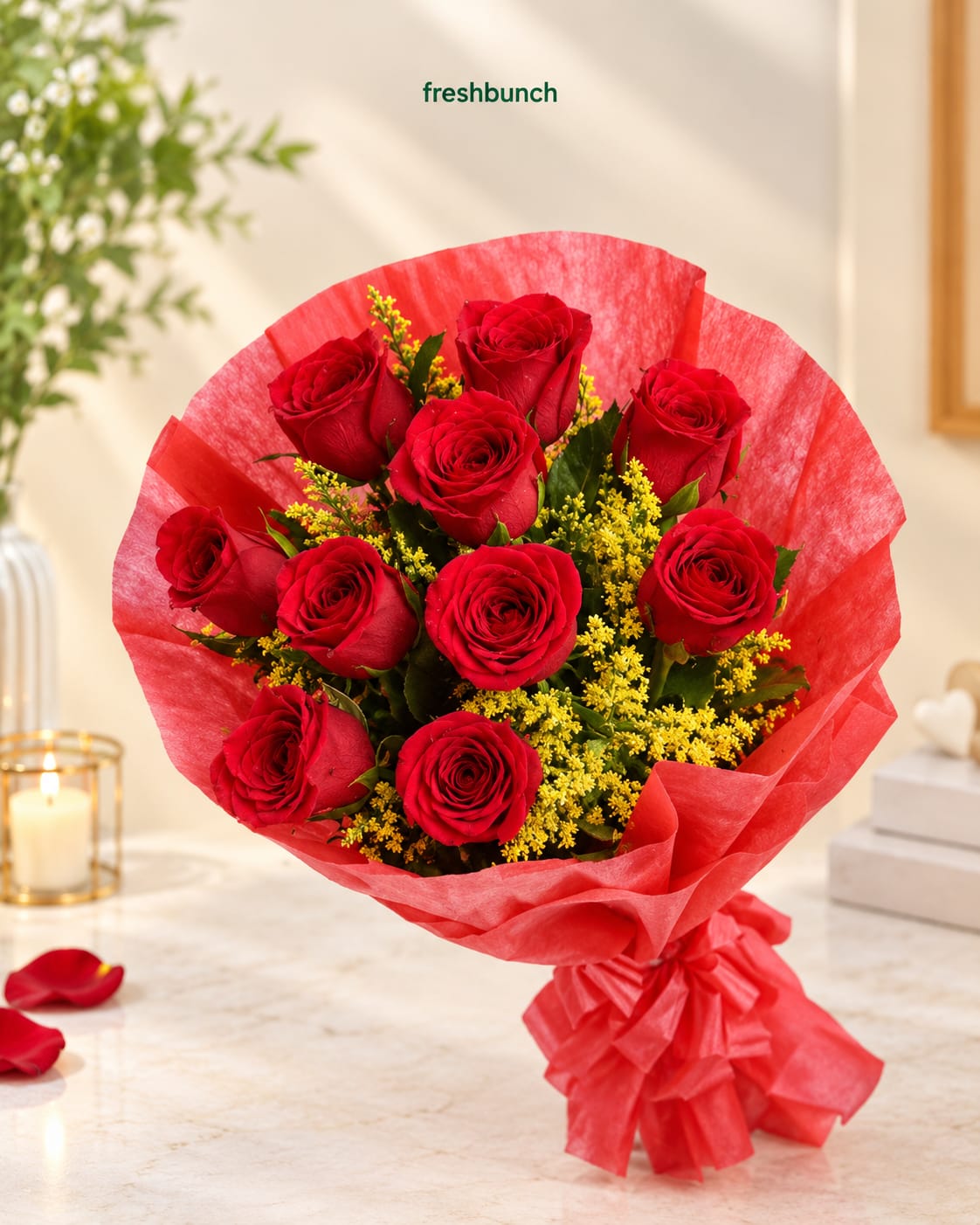 Classic Velvet Red Roses Bouquet