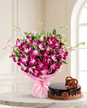 Purple Orchids & Chocolate Bliss Combo