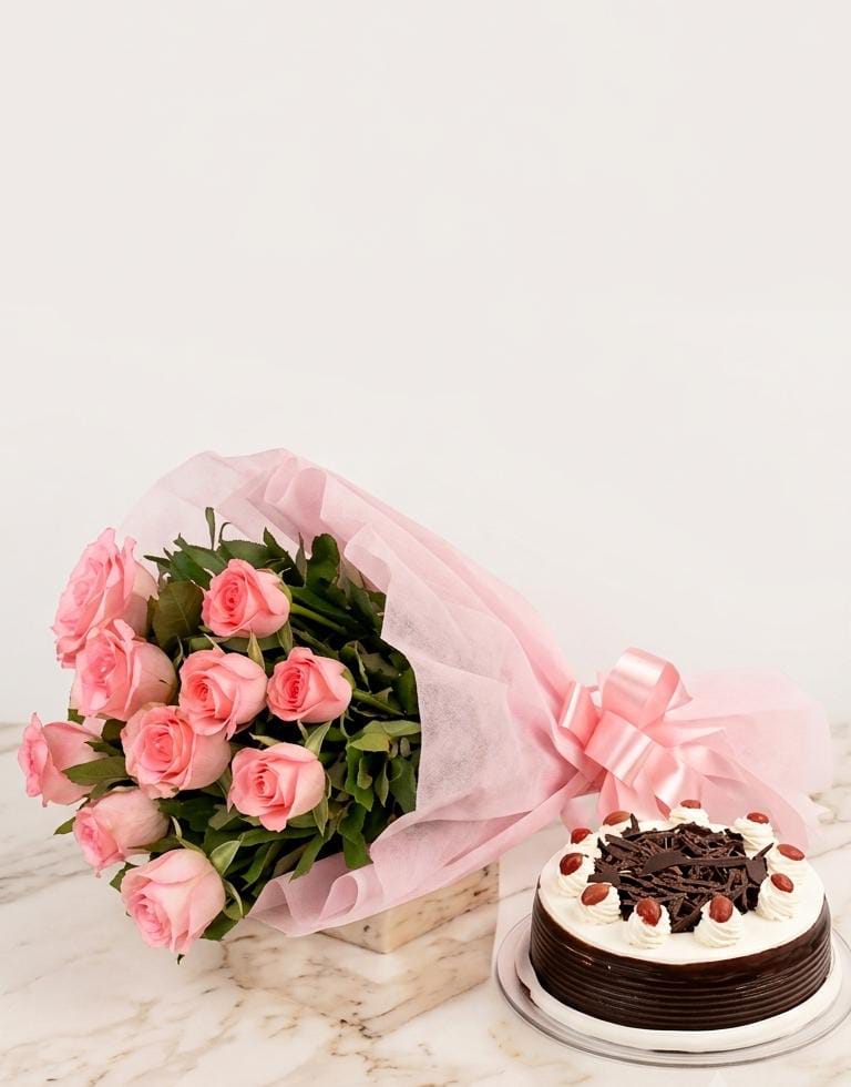 Jumelia Roses & Black Forest Combo