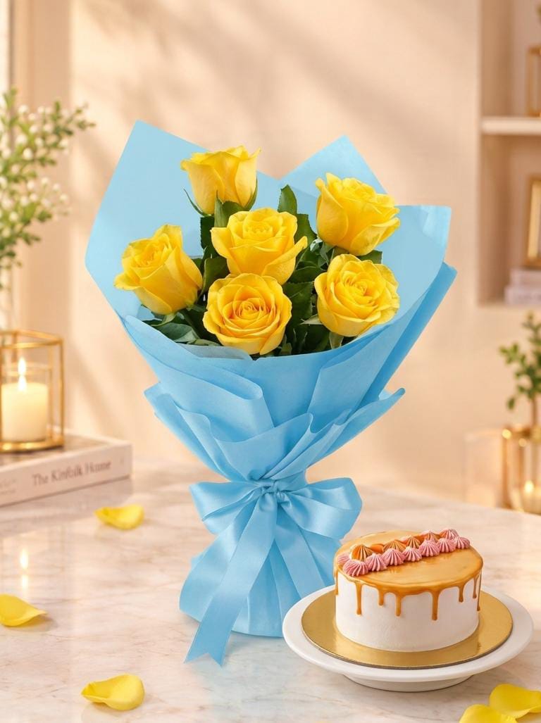 Yellow Roses & Butterscotch Delight Combo