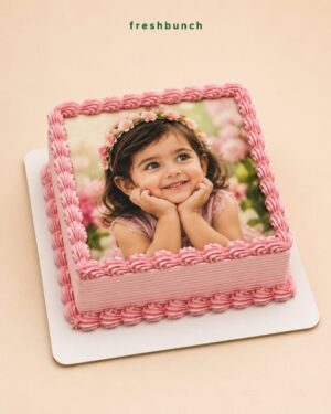 Sweet Little Girl Strawberry Photo Cake