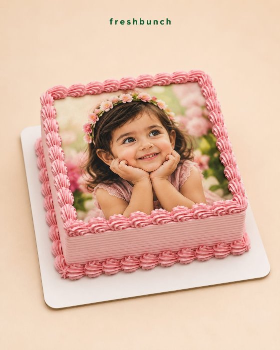 Sweet Little Girl Strawberry Photo Cake