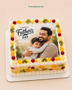 Happy Father's Day Fresh Fruit Photo Cake